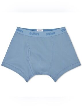 DRUTHERS 3-PACK OF ORGANIC COTTON BOXER BRIEFS IN DUSTY BLUE